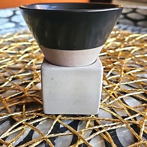 Ceramic Asian Tea | Coffee Cup & Stand | Black